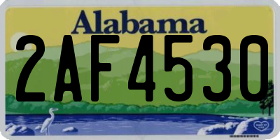 AL license plate 2AF4530