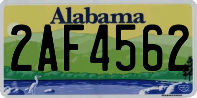 AL license plate 2AF4562