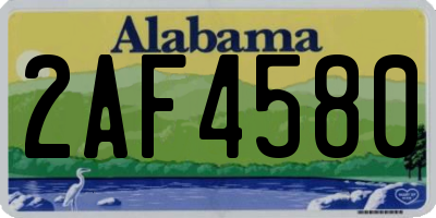 AL license plate 2AF4580