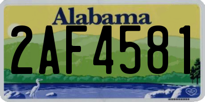 AL license plate 2AF4581