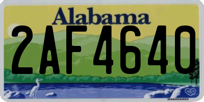 AL license plate 2AF4640