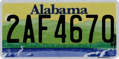 AL license plate 2AF4670
