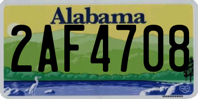 AL license plate 2AF4708