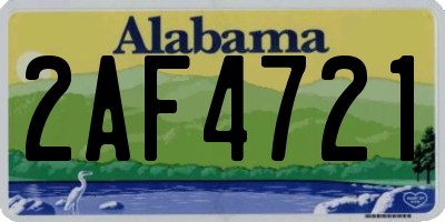 AL license plate 2AF4721