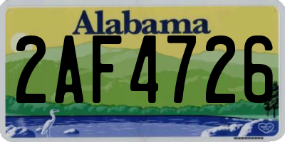 AL license plate 2AF4726