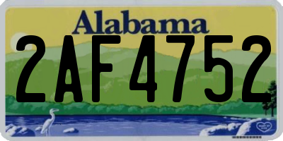 AL license plate 2AF4752