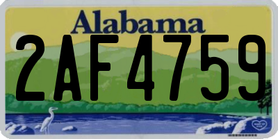 AL license plate 2AF4759