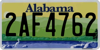AL license plate 2AF4762