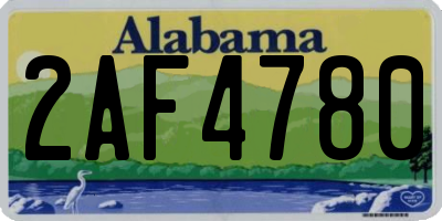 AL license plate 2AF4780