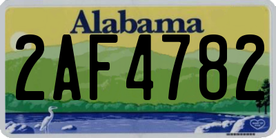 AL license plate 2AF4782