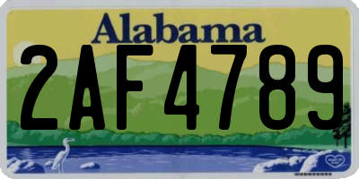 AL license plate 2AF4789