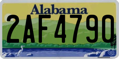AL license plate 2AF4790