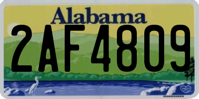 AL license plate 2AF4809