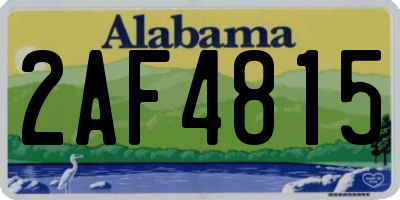 AL license plate 2AF4815