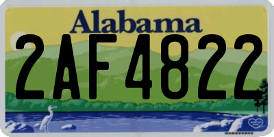 AL license plate 2AF4822