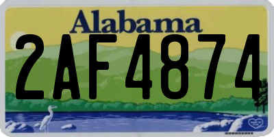 AL license plate 2AF4874