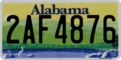 AL license plate 2AF4876
