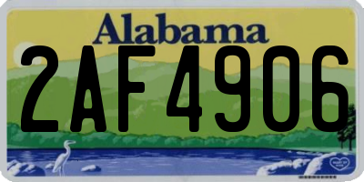 AL license plate 2AF4906