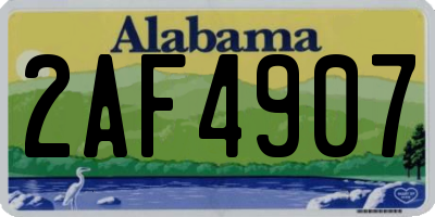 AL license plate 2AF4907