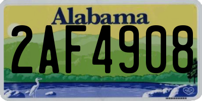 AL license plate 2AF4908
