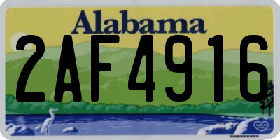 AL license plate 2AF4916
