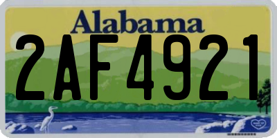 AL license plate 2AF4921