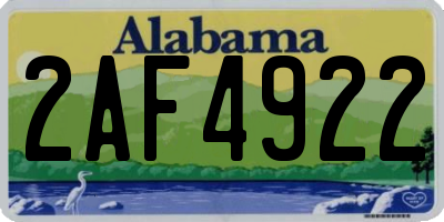 AL license plate 2AF4922