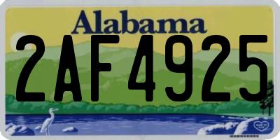 AL license plate 2AF4925