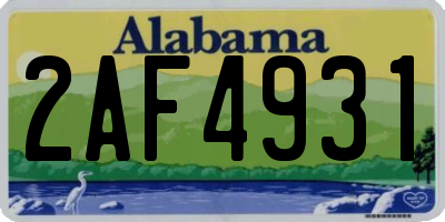 AL license plate 2AF4931