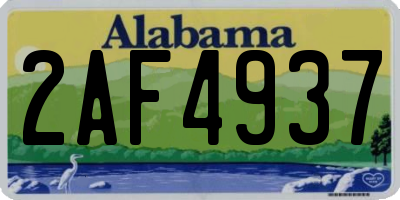 AL license plate 2AF4937