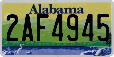 AL license plate 2AF4945