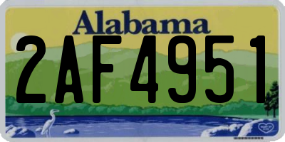 AL license plate 2AF4951