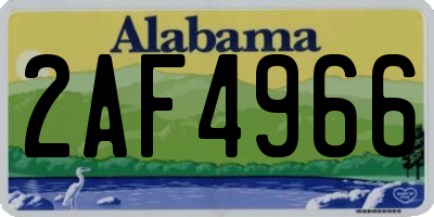 AL license plate 2AF4966