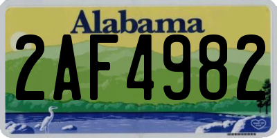 AL license plate 2AF4982