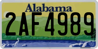 AL license plate 2AF4989