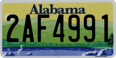 AL license plate 2AF4991