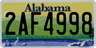 AL license plate 2AF4998