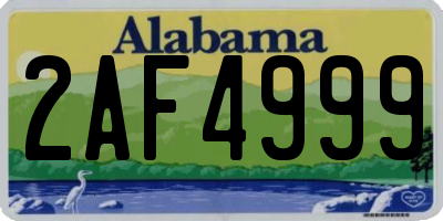AL license plate 2AF4999