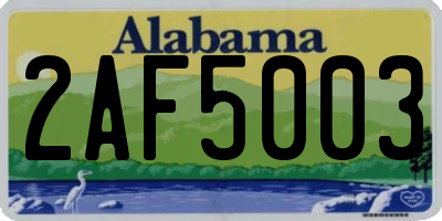 AL license plate 2AF5003