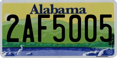 AL license plate 2AF5005