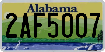 AL license plate 2AF5007