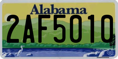 AL license plate 2AF5010