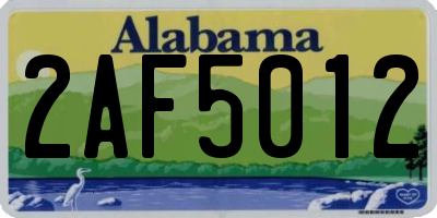 AL license plate 2AF5012