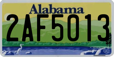 AL license plate 2AF5013