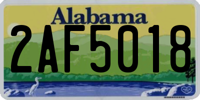 AL license plate 2AF5018