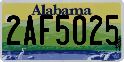 AL license plate 2AF5025