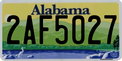 AL license plate 2AF5027