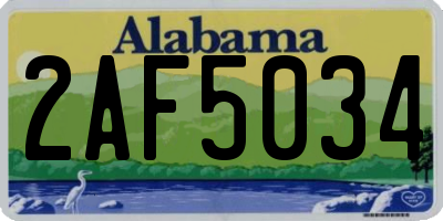 AL license plate 2AF5034