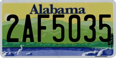 AL license plate 2AF5035