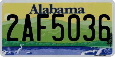 AL license plate 2AF5036